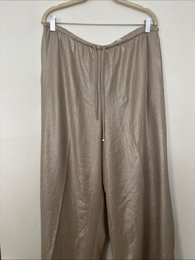 H&M Women's Wide-Leg Drawstring Pants in Taupe